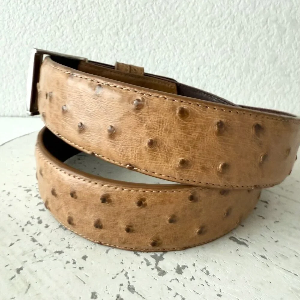 NEW Rod Patrick Mens Western Belt MAD DOG SADDLE FULL QUILL OSTRICH 1.5